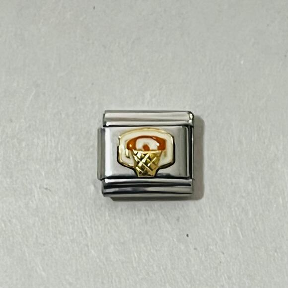 Basketball Goal / Backboard Italian Charm Bracelet Link - Picture 1 of 1